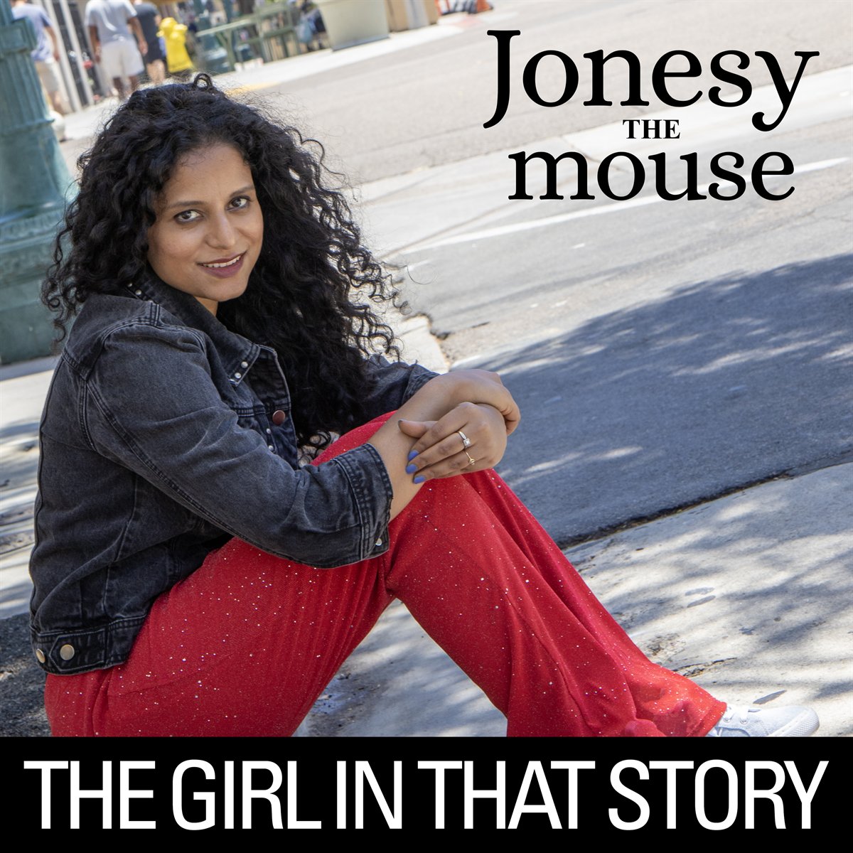 The Girl in That Story album cover — Jonesy the Mouse seated on a curb